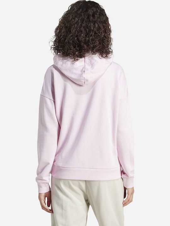 adidas Essentials Linear French Terry Φούτερ Ροζ με Κουκούλα