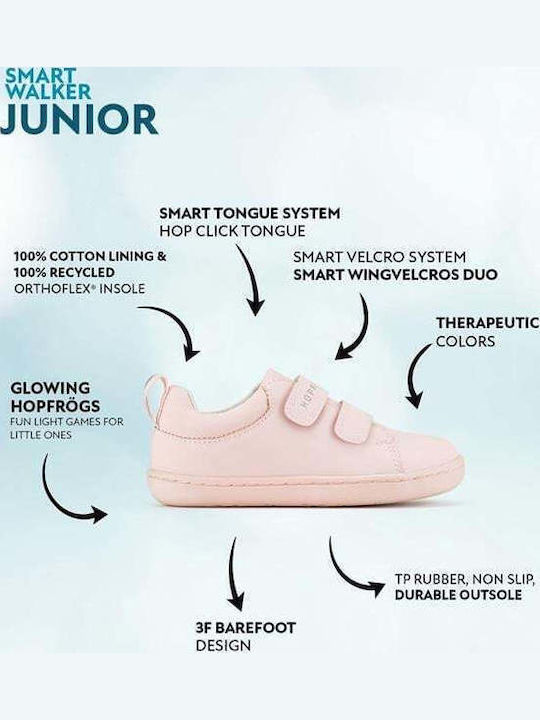 Kids Sneakers Barefoot with Hoop & Loop Closure Pink