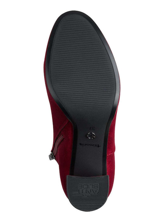 Women's Ankle Boots with High Heel Red