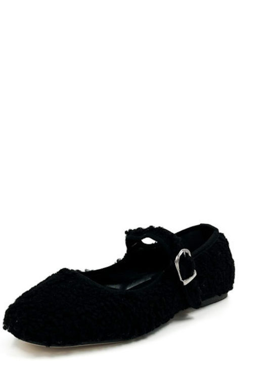Fabric Ballerinas Black