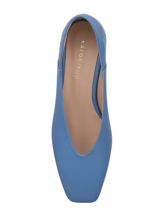Leder Damen Ballerinas Blaue