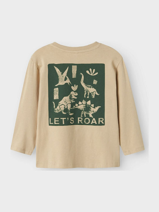 Kids' Shirt Long Sleeve Beige Let' S Roar