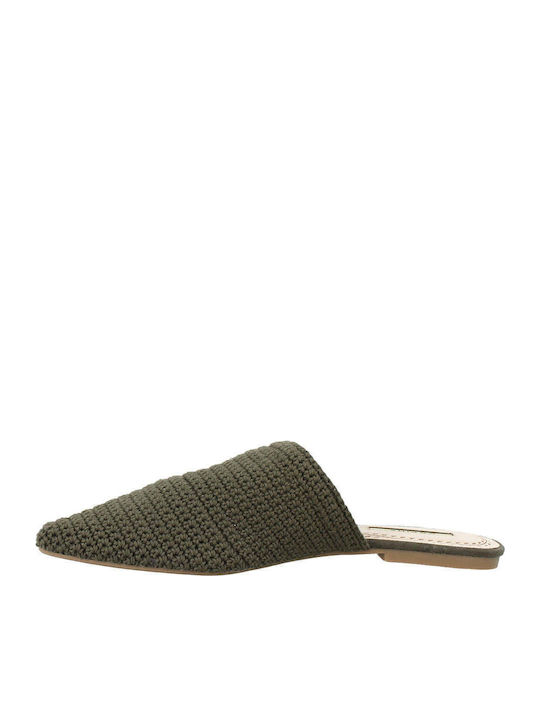 Flat Mules σε Πράσινο Χρώμα