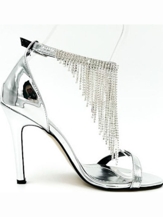 Sandals with Strass Silver