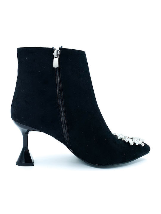 Wildleder Stiefeletten Damen Schwarz