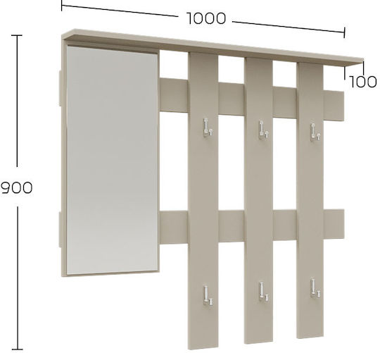 Reno Έπιπλο Εισόδου με Καθρέπτη & Κρεμάστρα 100x10x90εκ. Reno Έπιπλο Εισόδου με Καθρέπτη & Κρεμάστρα 100x10x90εκ.