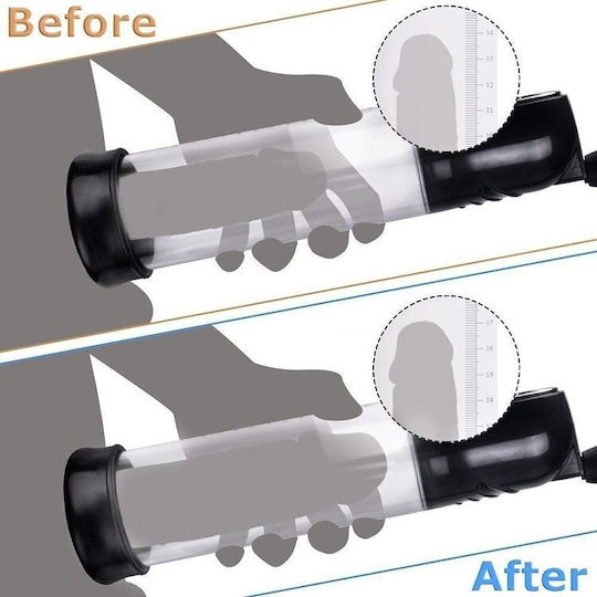 Smd Big Man Penis Enlargement Pump Silicone Vagina Sleve Αεραντλία Επιμήκυνσης Πέους Είσοδο Αιδοίου 25cm Black