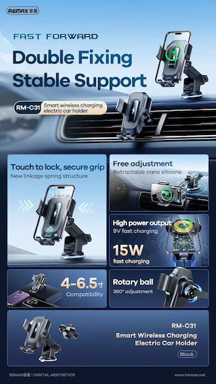 Remax Car Mobile Mount with Adjustable Hooks Black