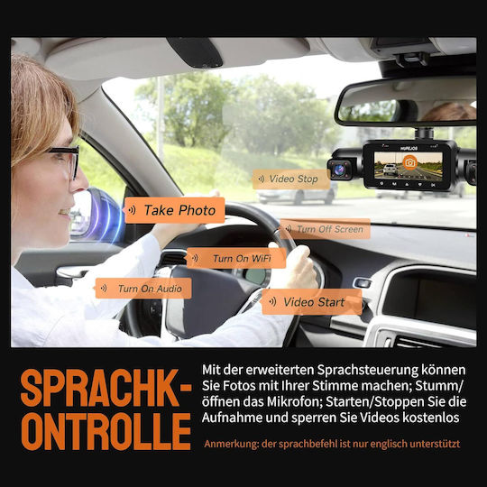 Cameră Auto 4 Canale GPS WiFi Ecran IPS de 3,18 Inch 4K+1080p 2K+2x1080p 4x1080p Card SD 64 GB Senzor G WDR Înregistrare Video în Buclă Viziune de Noapte Control Vocal Monitorizare Parcare Vizualizare Față Spate Interior