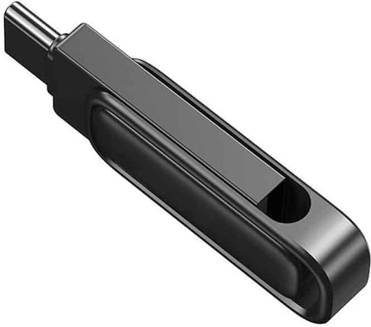 Techsuit 64GB USB 3.2 Stick με σύνδεση USB-A & USB-C Γκρι