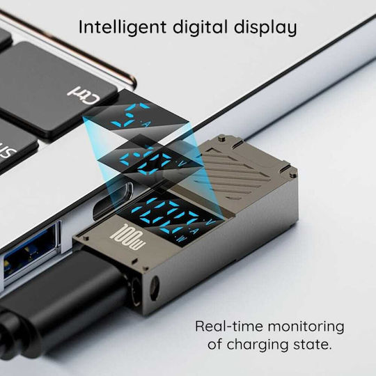 Techsuit Konverter USB-C / DC männlich zu DC weiblich Gray 1Stück