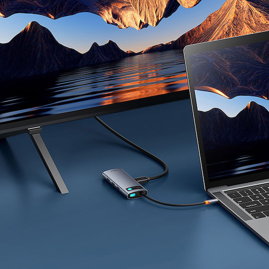 Baseus Metal Gleam 7in1 USB-C Docking Station with HDMI 4K PD Gray
