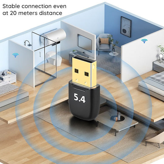 Techsuit Bluetooth Adapter Bluejet A20 PC Bluetooth 5.4 Plug&Play EDR&BLE Black