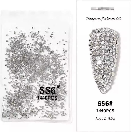 Wd Micro Medium Crystalized Strass Design Pentru Unghii Argintii Ss6 1440 Bucăți