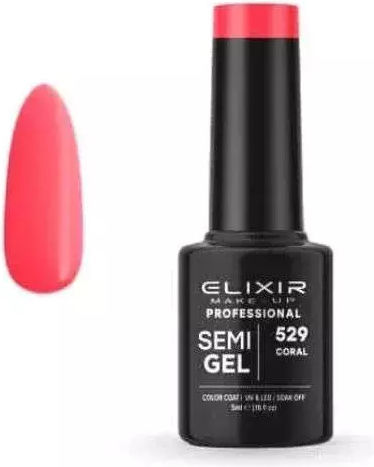 Elixir Semi Gel Ημιμόνιμο Βερνίκι Νυχιών Coral 529 5ml