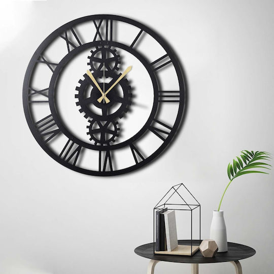 Wallity 3D Wanduhr Metallisch Silber Ø70cm