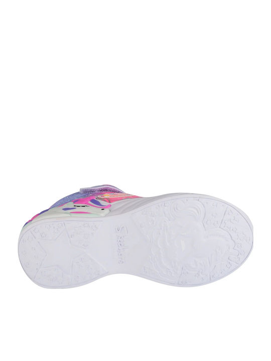 Unicorn Dreams Παιδικά Sneakers High με Σκρατς & Φωτάκια Μωβ