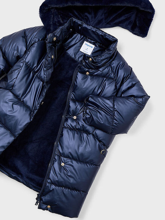 Kids' Casual Jacket Long with Hood Navy Blue