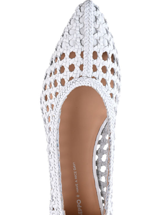 Leather White Heels