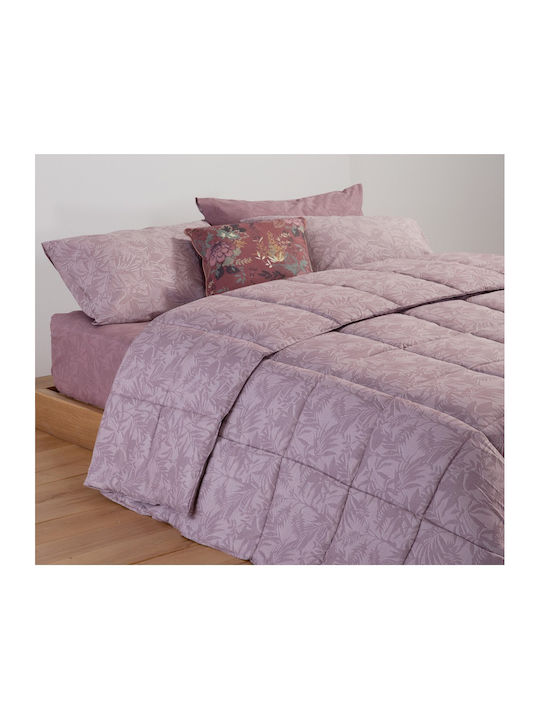 Nef-Nef Homeware Bettdecke Großes Doppelbett mit Microfiber-Füllung 220x240cm Dazier Mauve 330 GSMGsm
