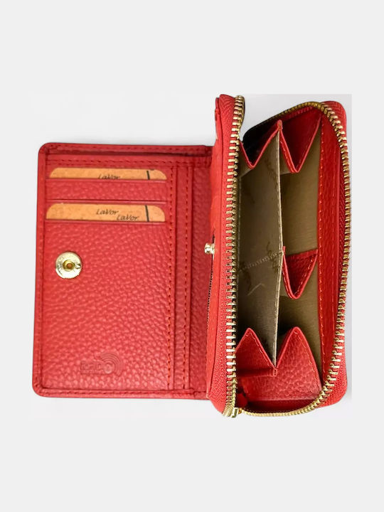 Small Leather Women's Wallet Classic with RFID Orange