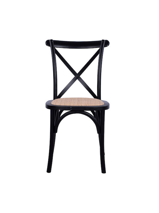 Owen Καρέκλα Κουζίνας Ξύλινη Μαύρη 45x55.5x90εκ.