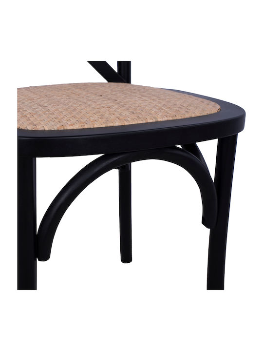 Owen Καρέκλα Κουζίνας Ξύλινη Μαύρη 45x55.5x90εκ.