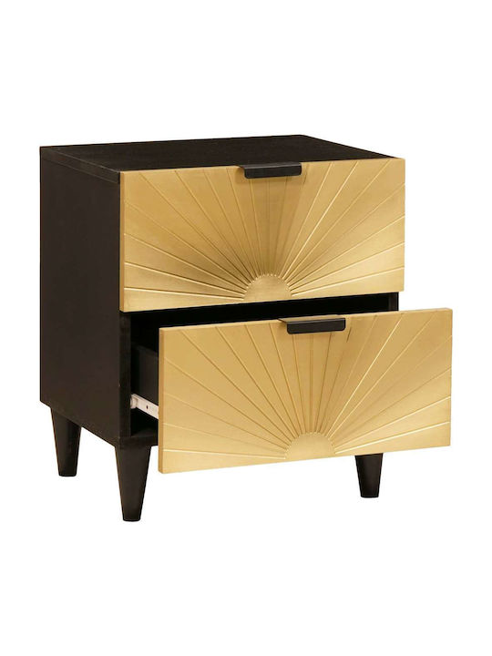 Solid Mango Wood Bedside Table 40x33.5x46cm