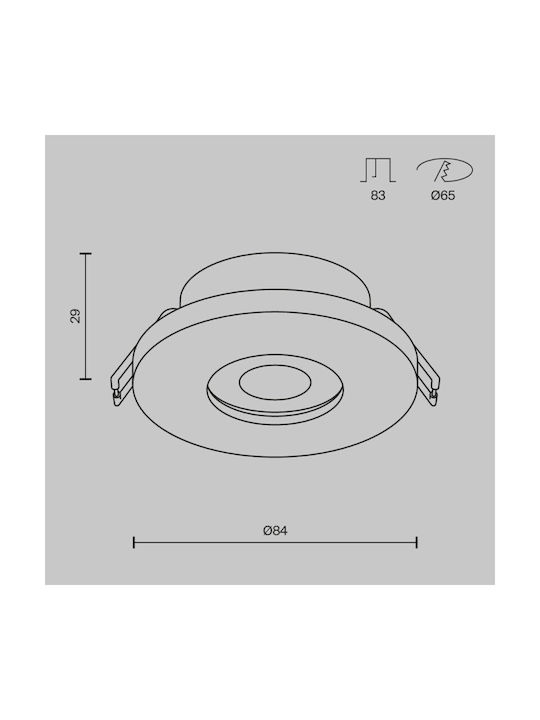 Maytoni Waterproof Outdoor Ceiling Spot GU10 in White Color DL083-01-GU10-RD-W