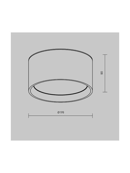 Maytoni Outdoor Ceiling Flush Mount with Integrated LED in White Color C090CL-15W3K-W