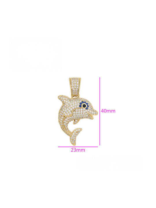 Chrysothemiss Γυναικείο Κολιέ Dolphin Spirit Σχέδιο Δελφίνι Ζιρκόν 14k Χρυσό Οικολογικό Χαλκό Chrysothemiss Γυναικείο Κολιέ Dolphin Spirit Σχέδιο Δελφίνι Ζιρκόν 14k Χρυσό Οικολογικό Χαλκό