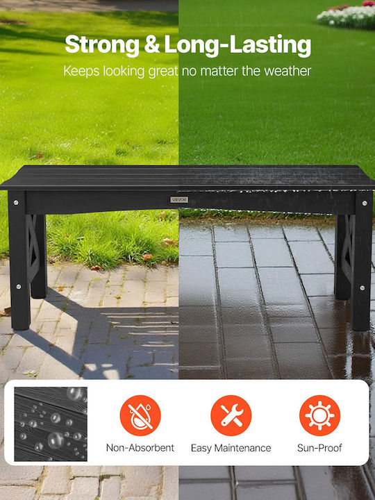 Outdoor Bench Plastic 113x40x43.5cm