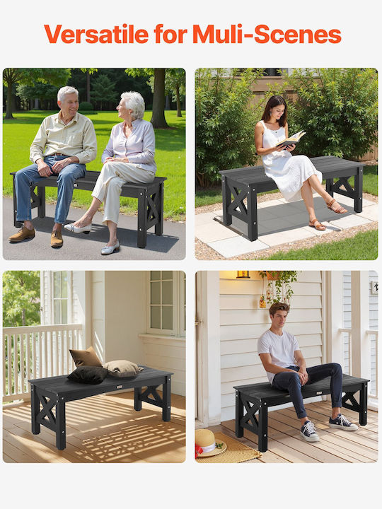 Outdoor Bench Plastic 113x40x43.5cm