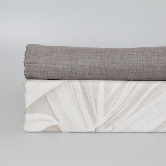 Ravelia Duvet Cover Set Cotton Satin Queen with 2 Pillowcases 230x250 Sateen Freya Ecru
