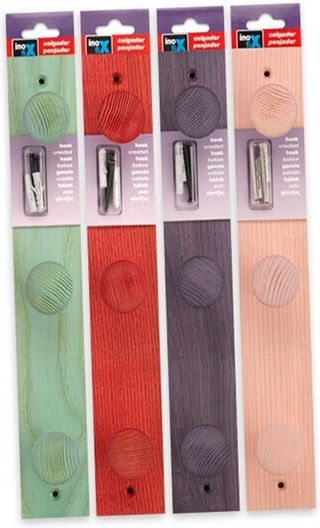 Inofix Agățătoare de Perete Lemnoasă 3 Sloturi Natural 36x6x6cm 1buc