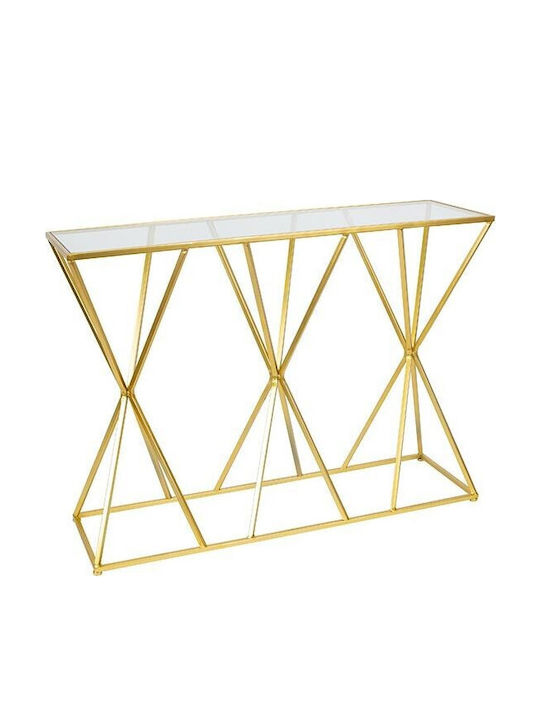 Estheti Home Metal Console Table with Glass Surface 107x32x78cm 750-27012