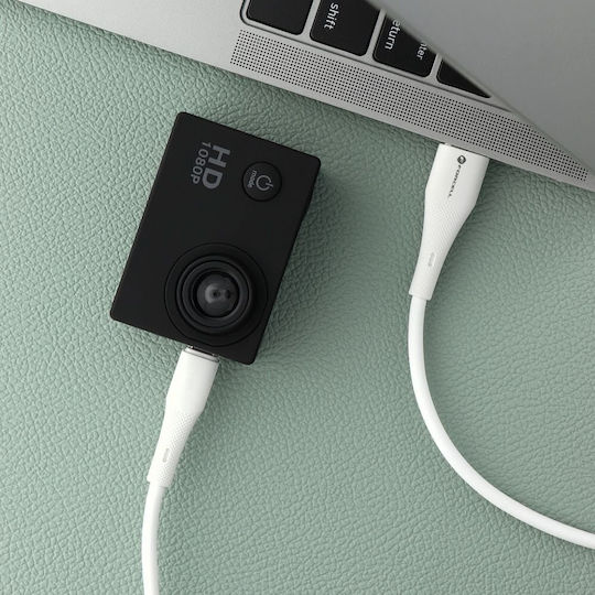 Forcell Reguläres USB 2.0 zu micro USB Kabel Weiß 1m FOCB-395390 1 Stück