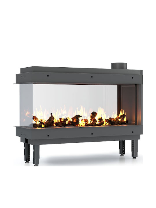 Thermogatz Kaminofen Gas 10.2kW Dreiseitige mit fester Tür