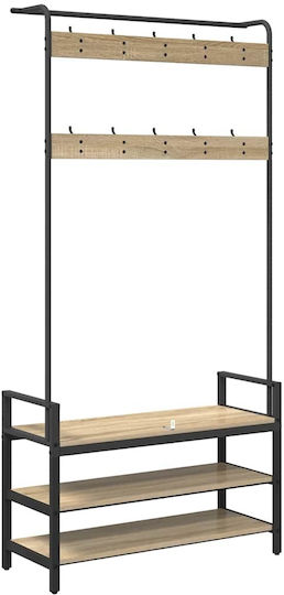 Entry Furniture with Hanger Sonoma Oak 95x34x184cm