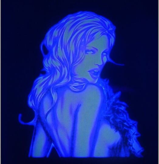 Autocolant Transparent Invizibil Fluorescent Imagine UV