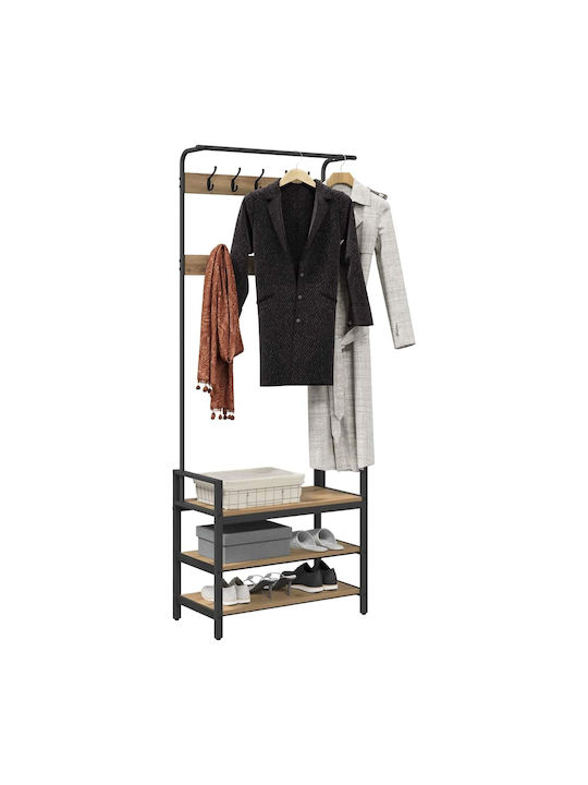 Entry Furniture with Hanger Coffee 75x34x184cm