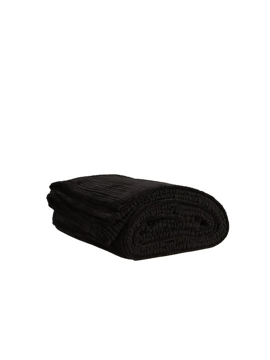 Nef-Nef Homeware Blanket Cover Κουβερλί Υπέρδιπλο από Πολυεστέρα Black 230x240cm