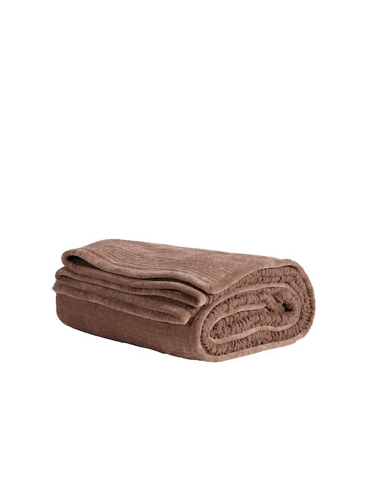 Nef-Nef Homeware Brave Coverlet Queen Size from Polyester Mocca 230x240cm