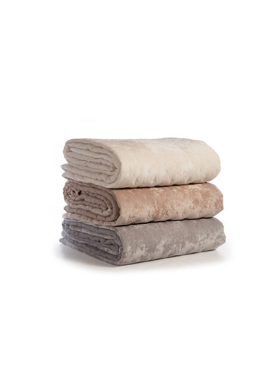 Nef-Nef Homeware Priver Coverlet Queen Size from Polyester Ecru 240x230cm