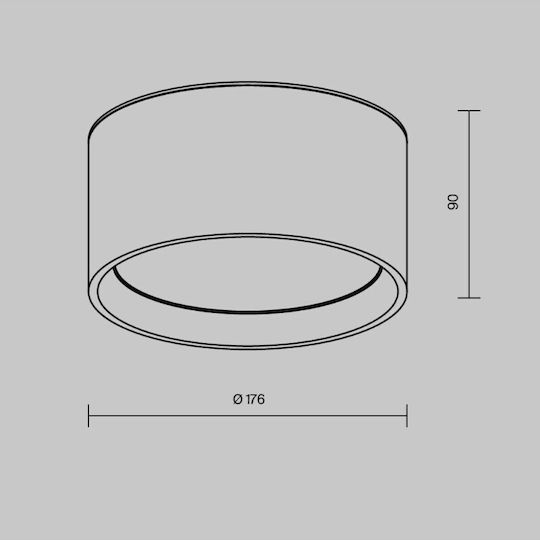 Maytoni Leuchte Deckenleuchte Badezimmer 9cm Schwarz mit Integrierter LED