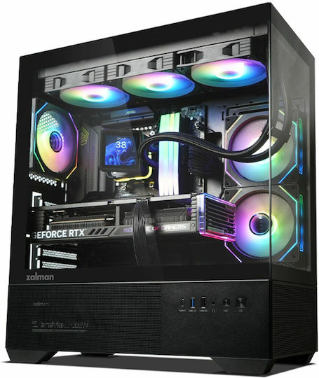 Zalman CHRONIX Gaming Midi Tower Κουτί Υπολογιστή με Πλαϊνό Παράθυρο και ARGB Φωτισμό Μαύρο