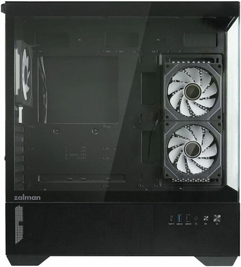 Zalman CHRONIX Gaming Midi Tower Κουτί Υπολογιστή με Πλαϊνό Παράθυρο και ARGB Φωτισμό Μαύρο