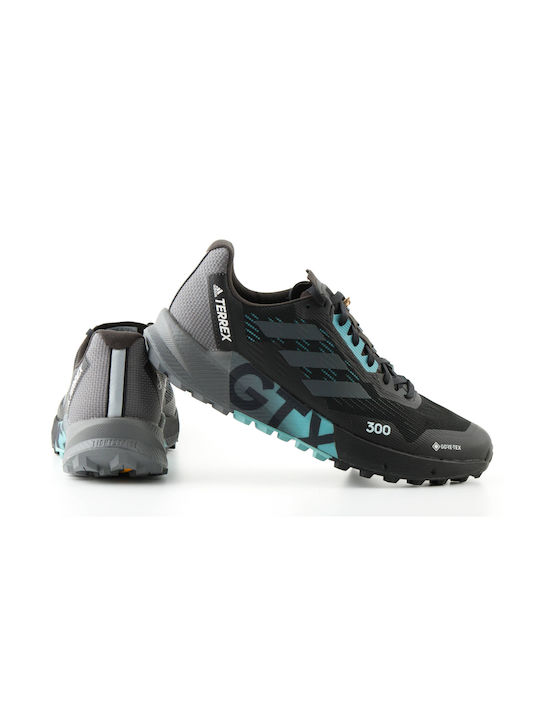 Terrex Agravic Flow 2.0 GTX Sport Shoes Trail Running Waterproof with Gore-Tex Membrane Core Black / Grey Six / Mint Ton