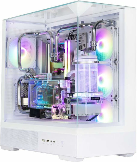 Zalman P40 Prism Plus Gaming Midi Tower Κουτί Υπολογιστή με Πλαϊνό Παράθυρο και ARGB Φωτισμό Λευκό