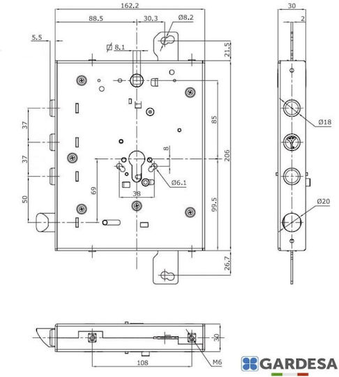Mul-t-lock Cylinder Lock 90mm Replacement Gardesa